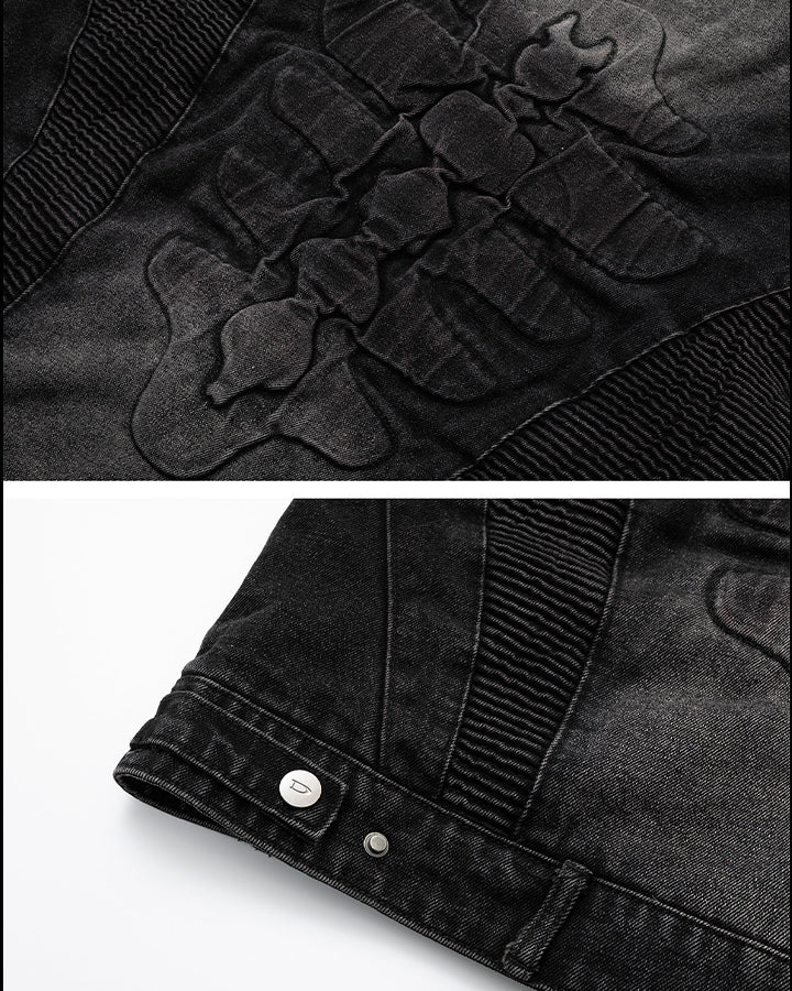Vintage Washed Stand Collar Jacket - Image 4