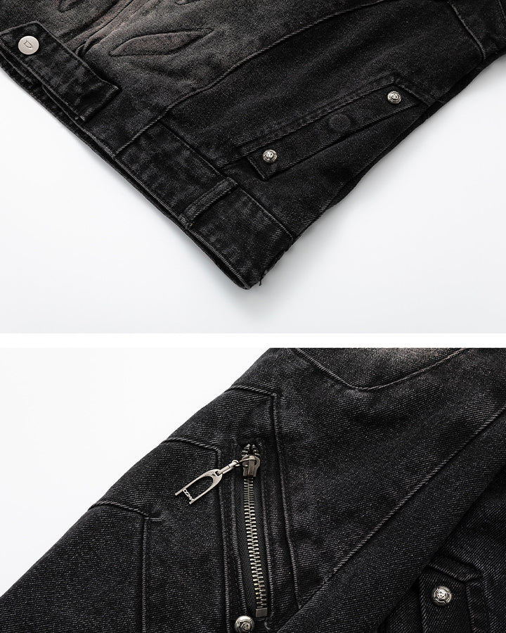 Vintage Washed Stand Collar Jacket - Image 5