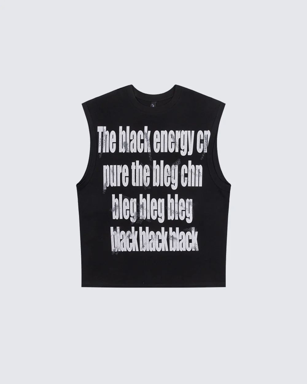Vintage Washed Text Graphic Sleeveless Tee