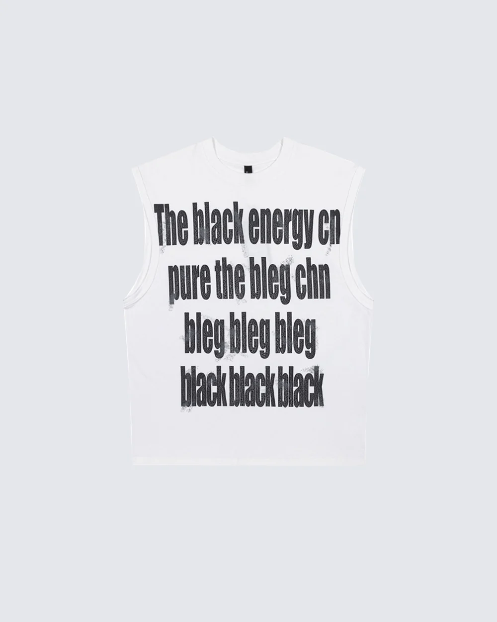 Vintage Washed Text Graphic Sleeveless Tee - Image 3