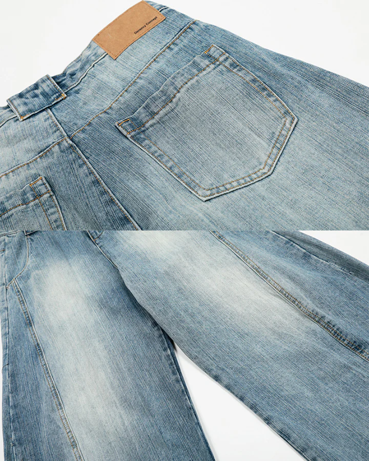 Vintage Washed Wide-Leg Denim Jeans - Image 5