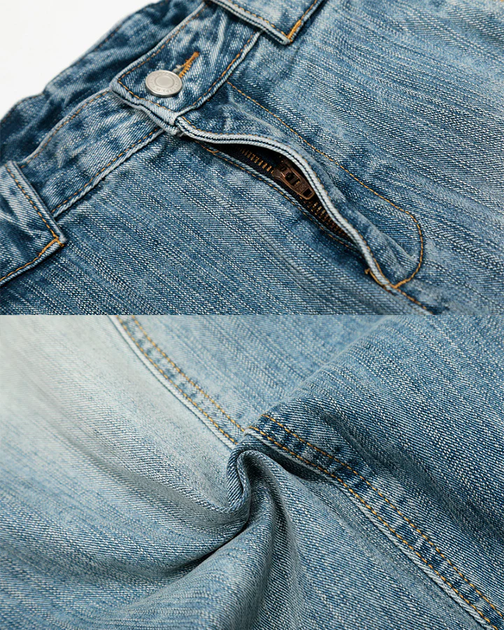 Vintage Washed Wide-Leg Denim Jeans - Image 6