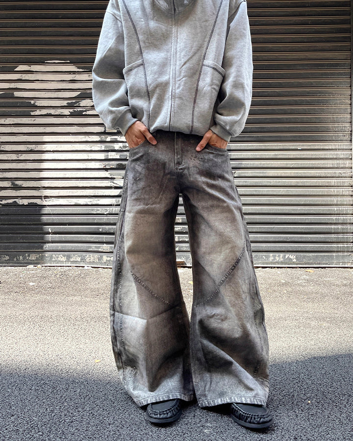 Vintage Washed Wide-Leg Jeans - Image 3