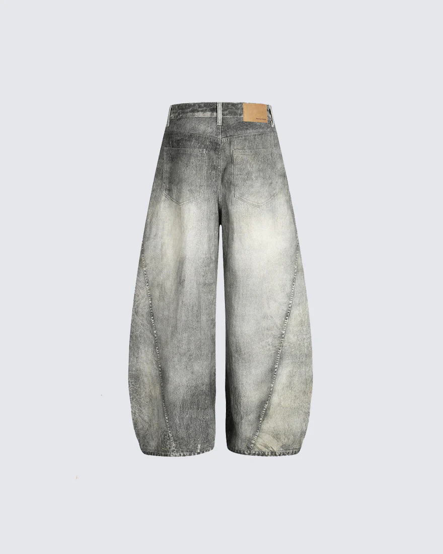 Vintage Washed Wide-Leg Jeans - Image 4