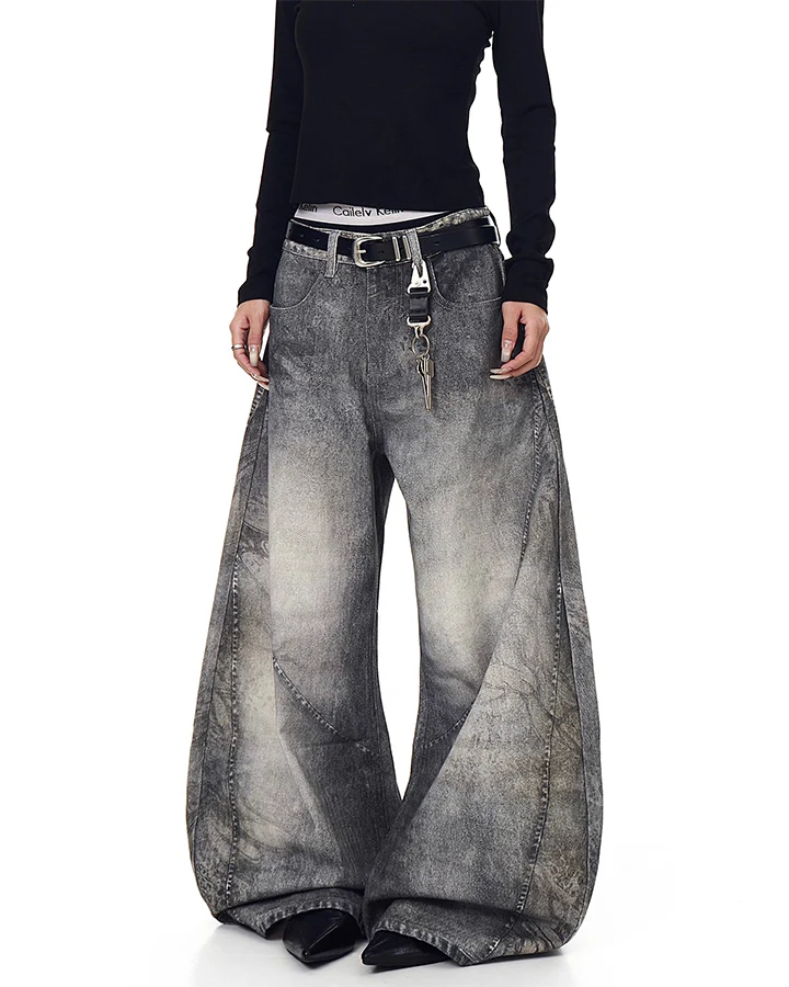 Vintage Washed Wide-Leg Jeans - Image 7