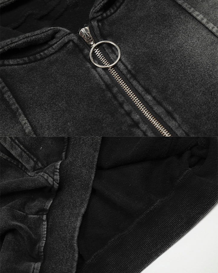 Vintage Washed Zip Hooded Sweatshirt - Image 7