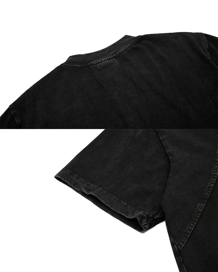 Vintage Washed Zip Panel T-Shirt - Image 8