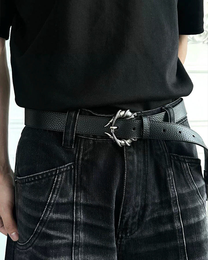 Vintage Wave Design PU Belt with Alloy Buckle - Image 2
