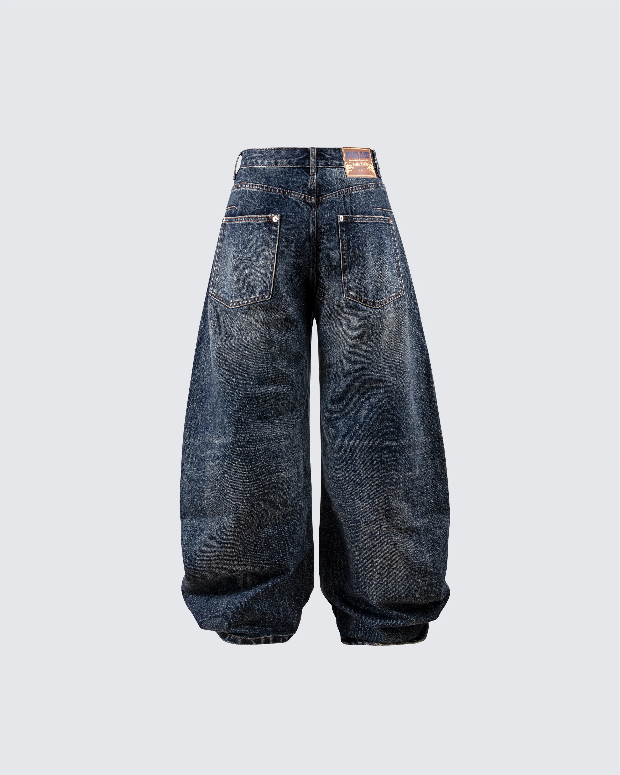 Vintage Wide-Leg Scimitar-Cut Jeans - Image 3