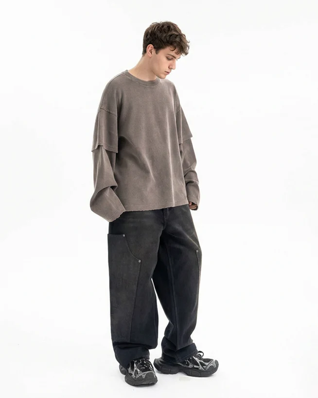 Waffle Layered Vintage Tee - Image 6