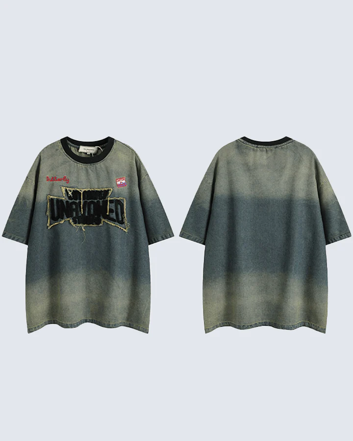 Washed Denim-Look T-Shirt - Image 2