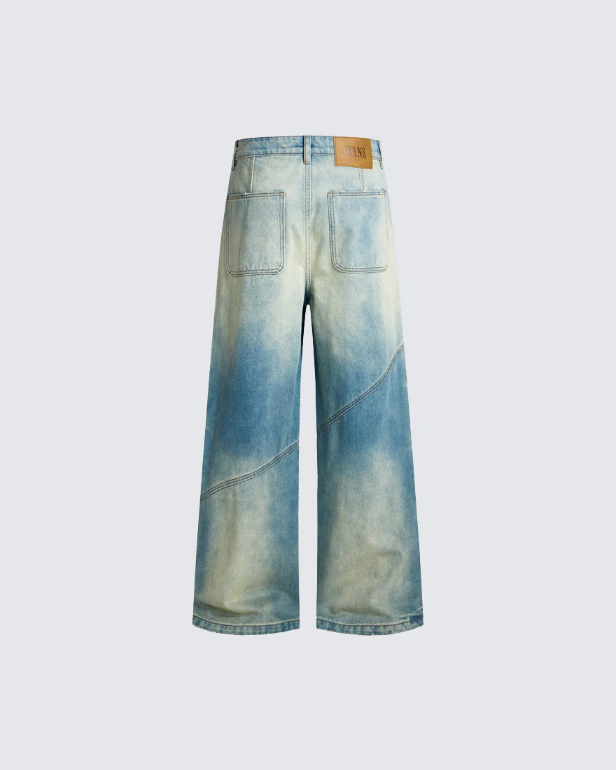 Washed Faded Distressed Irregular Denim - Image 5