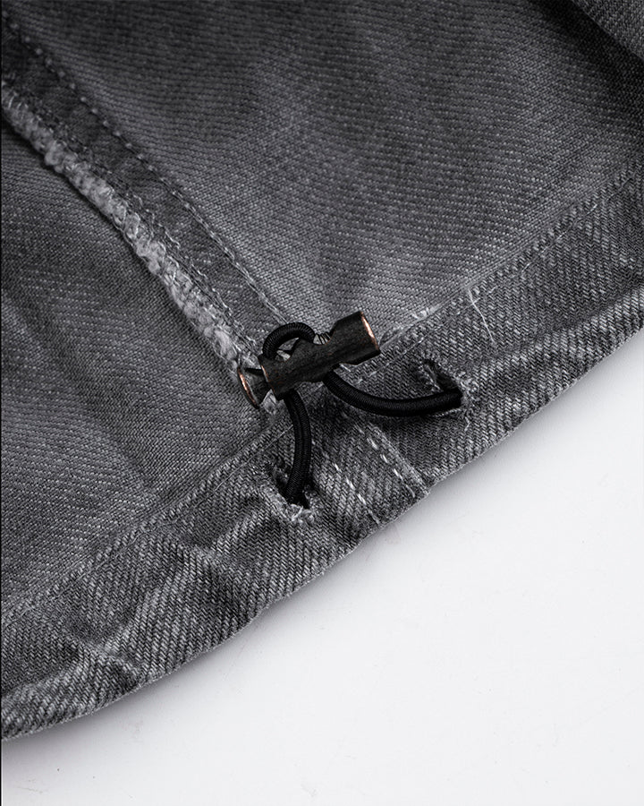 Washed Grey Multi-Pocket Cargo Pants - Image 11