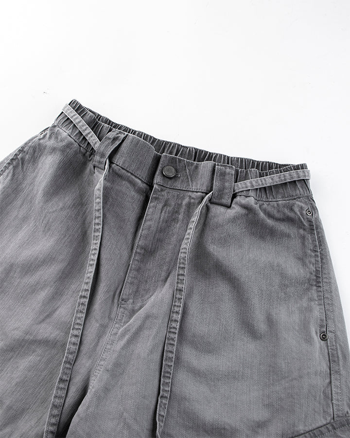 Washed Grey Multi-Pocket Cargo Pants - Image 3