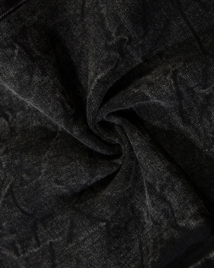 Washed Heavy Embroidery Denim Pants - Image 9