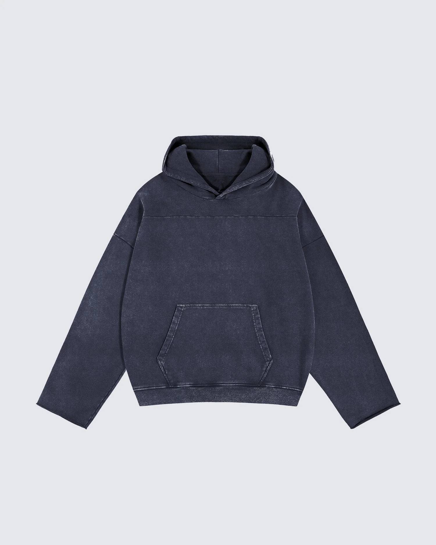 Washed Split-Panel Frayed Hoodie - Image 4