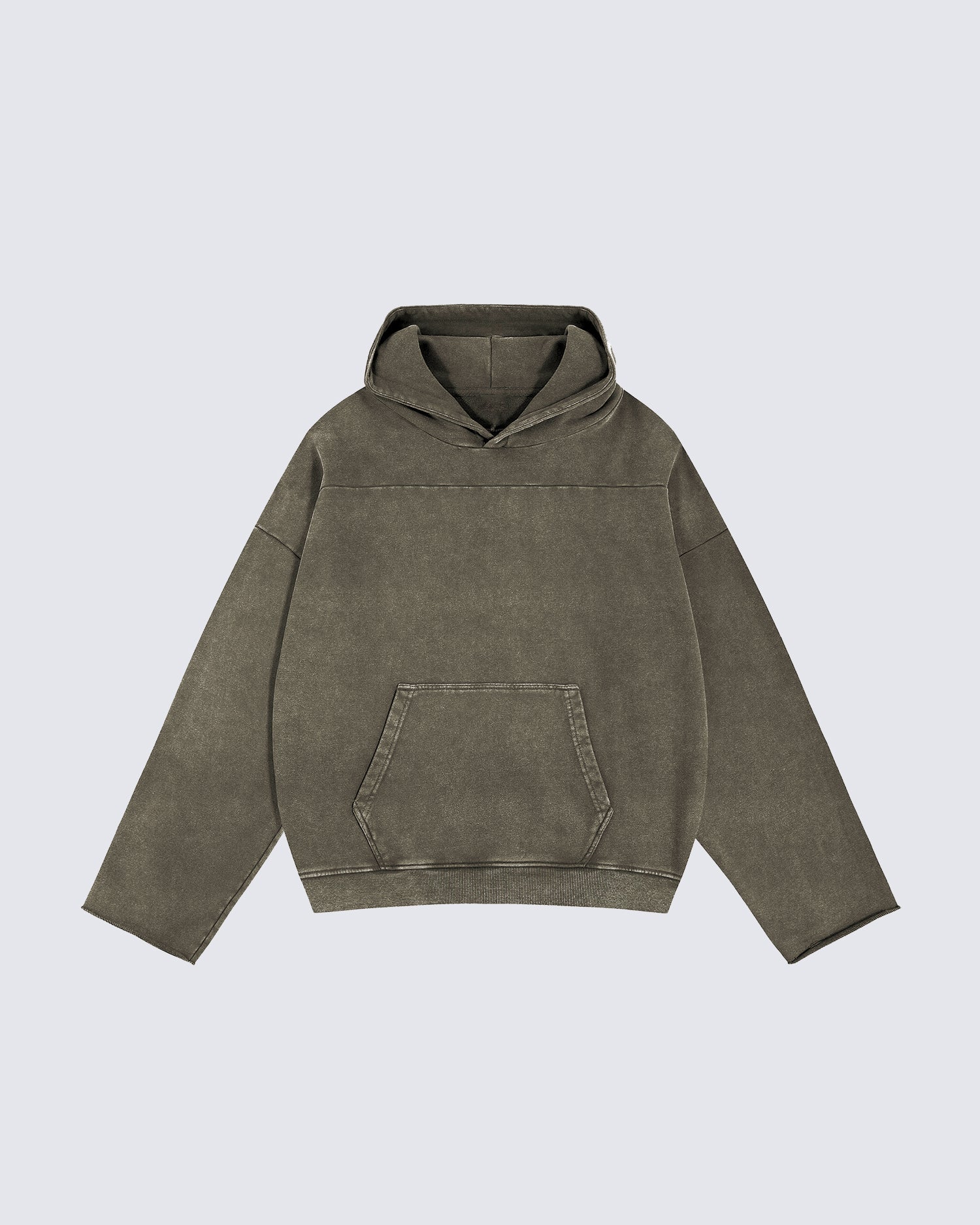 Washed Split-Panel Frayed Hoodie - Image 5