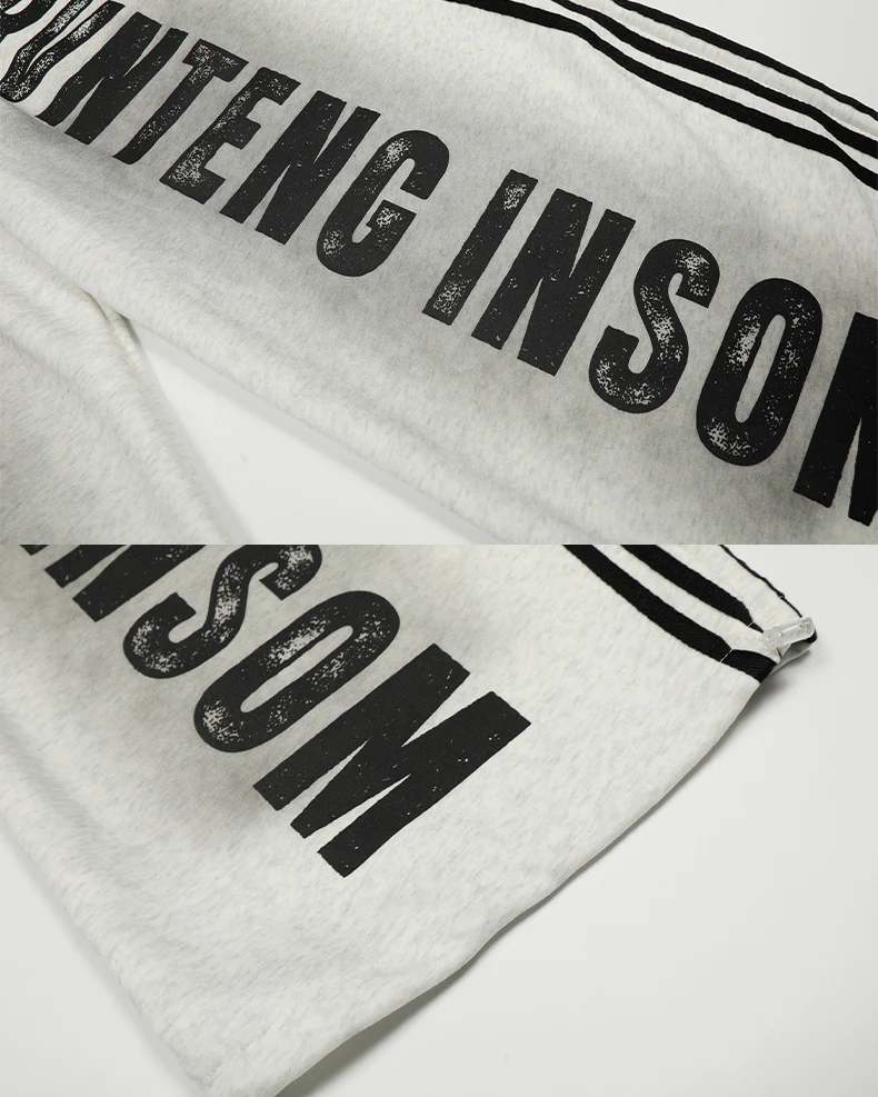 Washed Tie-Dye Letter Print Casual Pants - Image 4