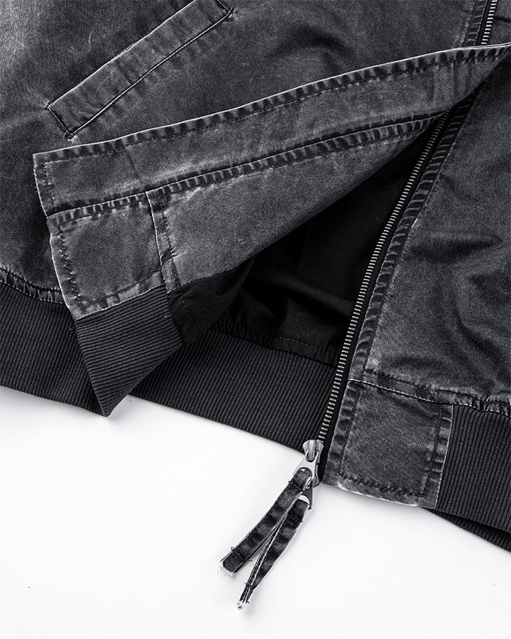 Washed Zip-Up Cotton Jacke - Image 5