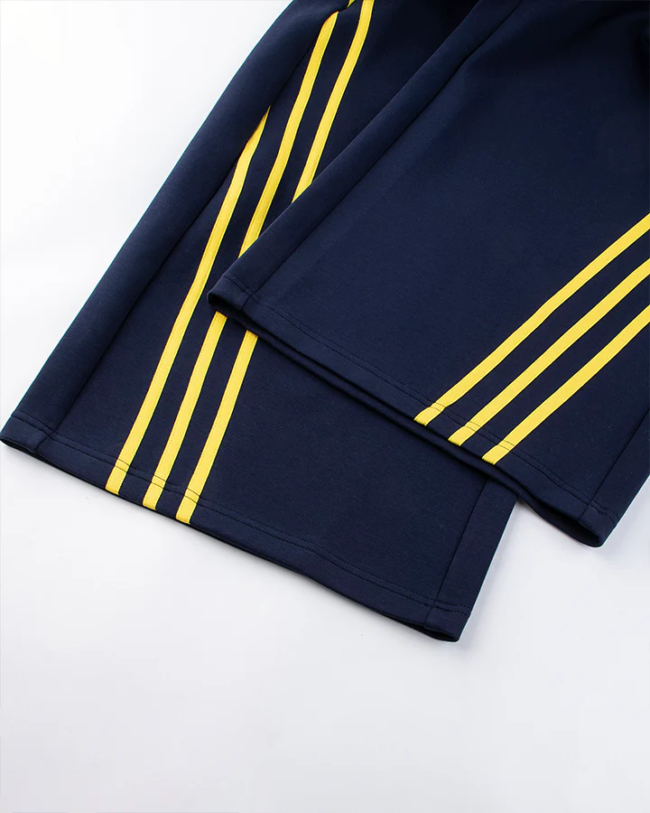 Wide-Leg Contrast Stripe Track Pants - Image 9