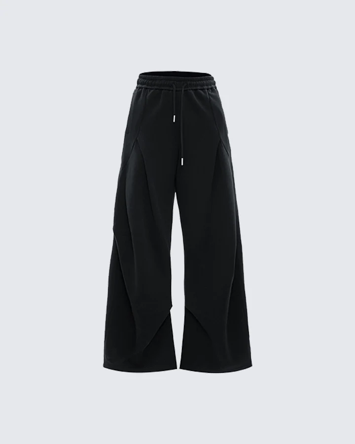 Wide-Leg Drawstring Jogger Pants