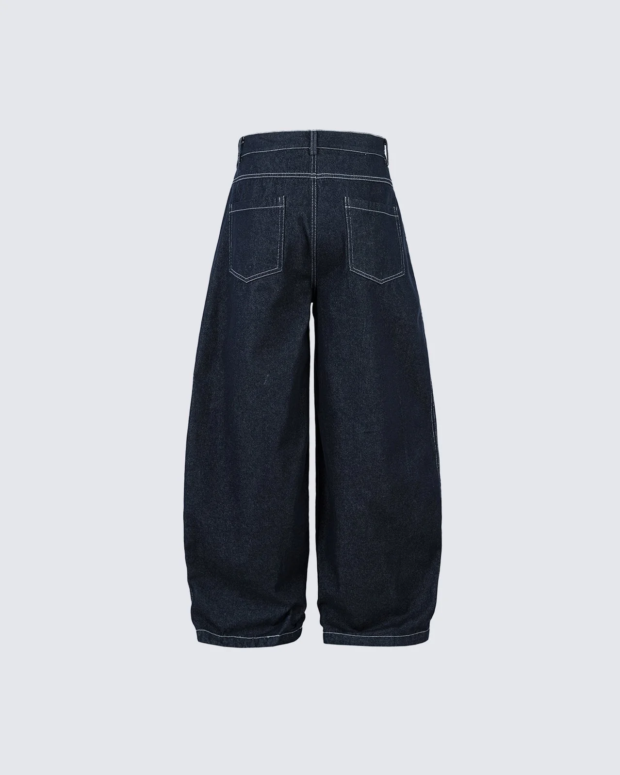 Wide-Leg Pleated Denim Trousers - Image 4