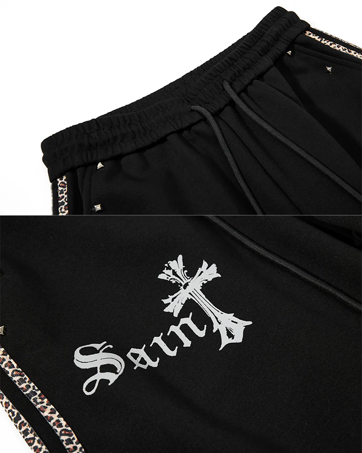 Winter Cross Print Wide-Leg Sweatpants - Image 4