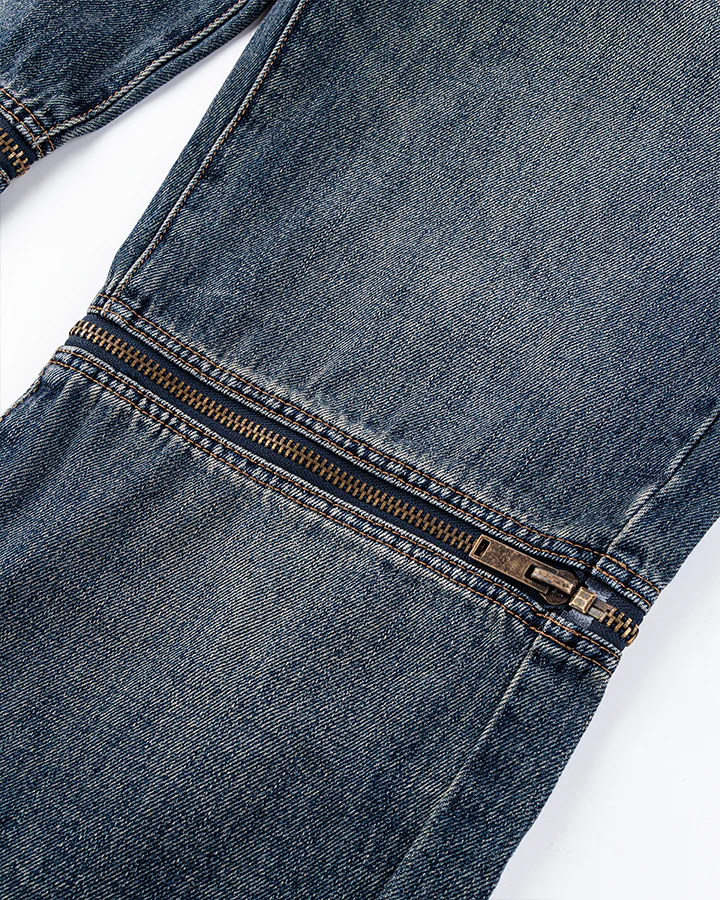 Zip-Off Panel Wide-Leg Denim Pants - Image 6